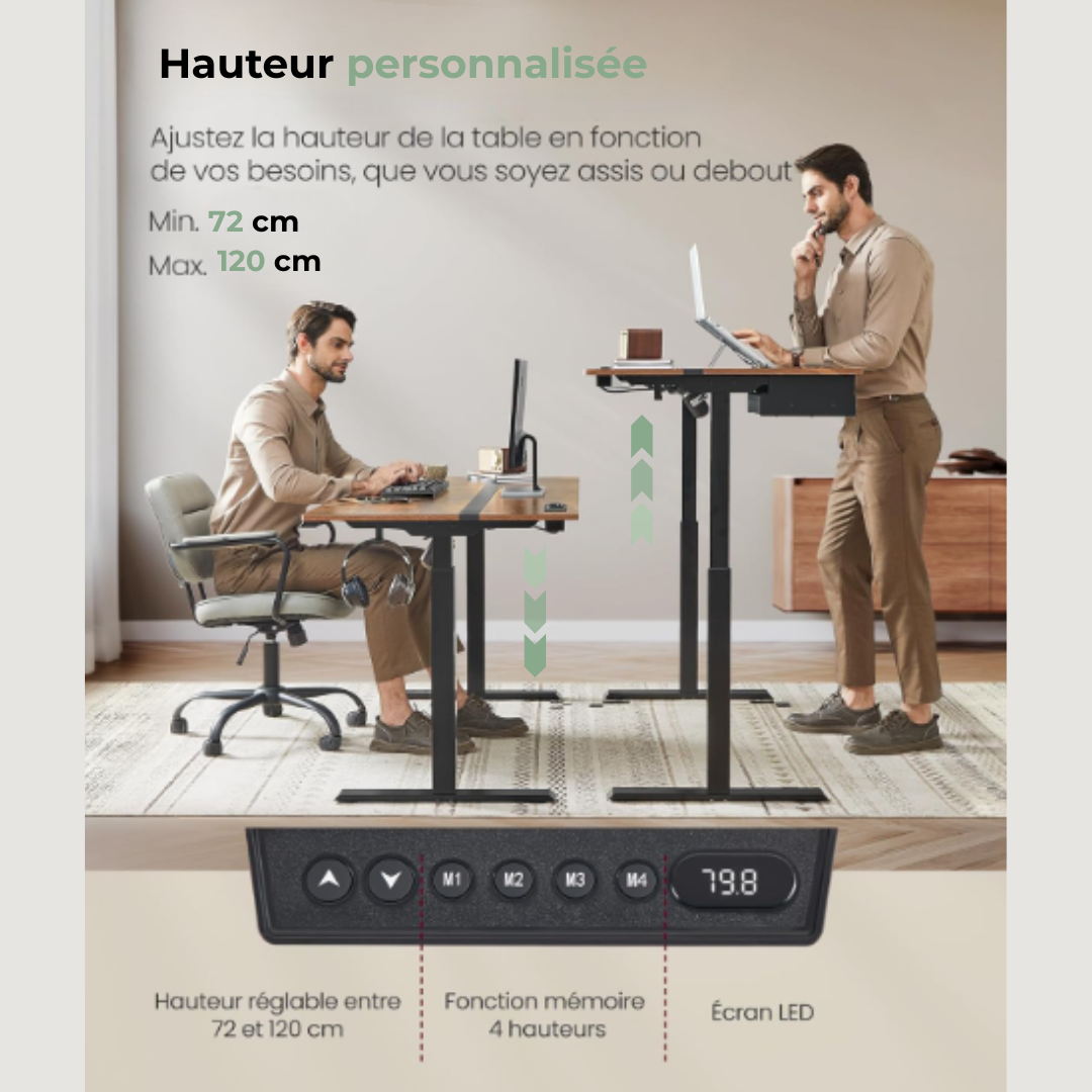 Bureau assis debout électrique - Performance ErgoFlow Pro