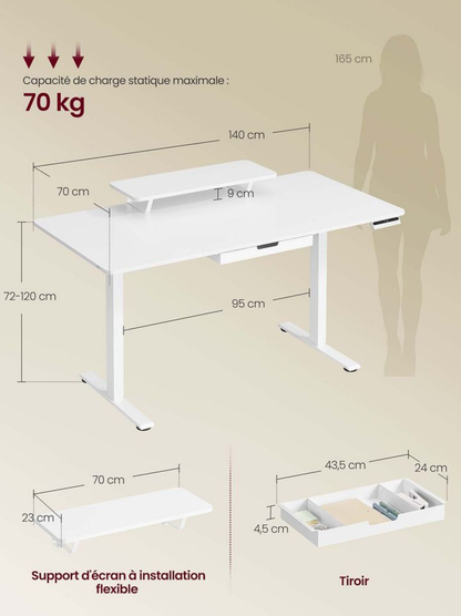 Bureau assis debout électrique - Ergoflow Lift