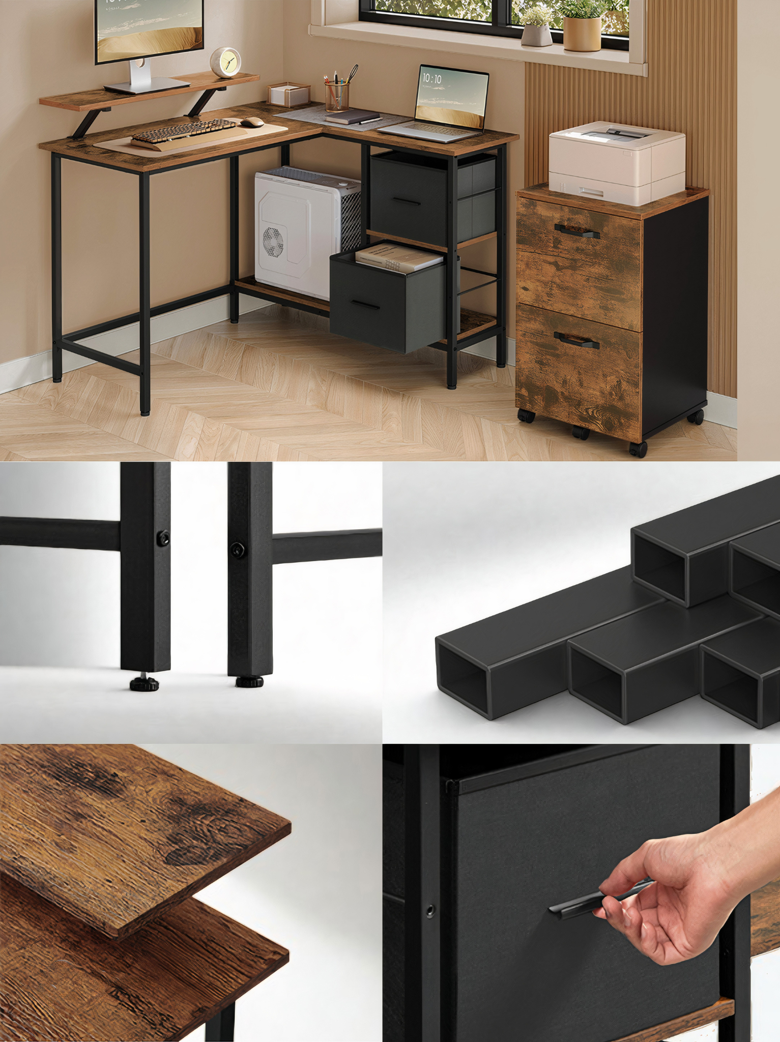ErgoFlow SmartCorner - Bureau d’Angle , Ergonomique et Fonctionnel