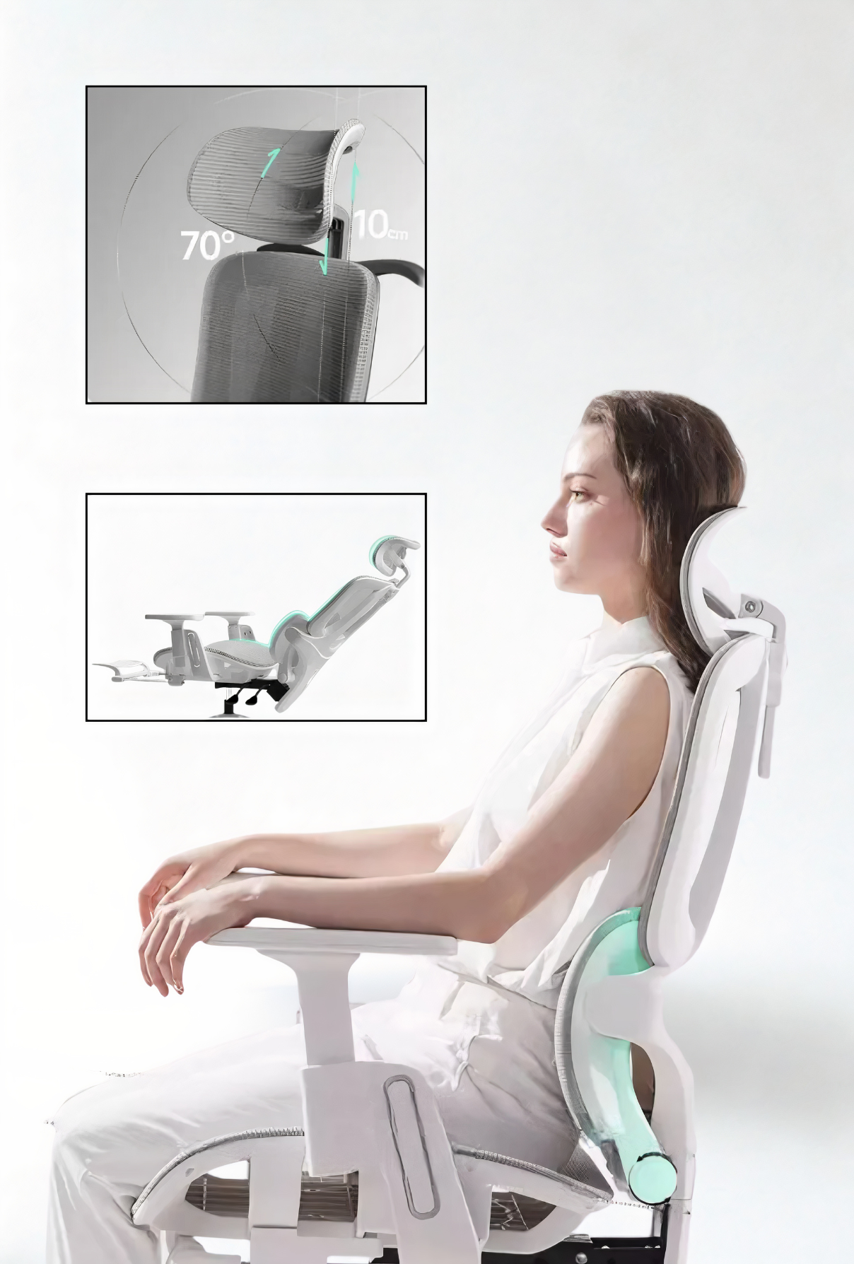ErgoNet X – Chaise de Bureau Ergonomique Maille Premium avec Soutien Postural et Inclinaison
