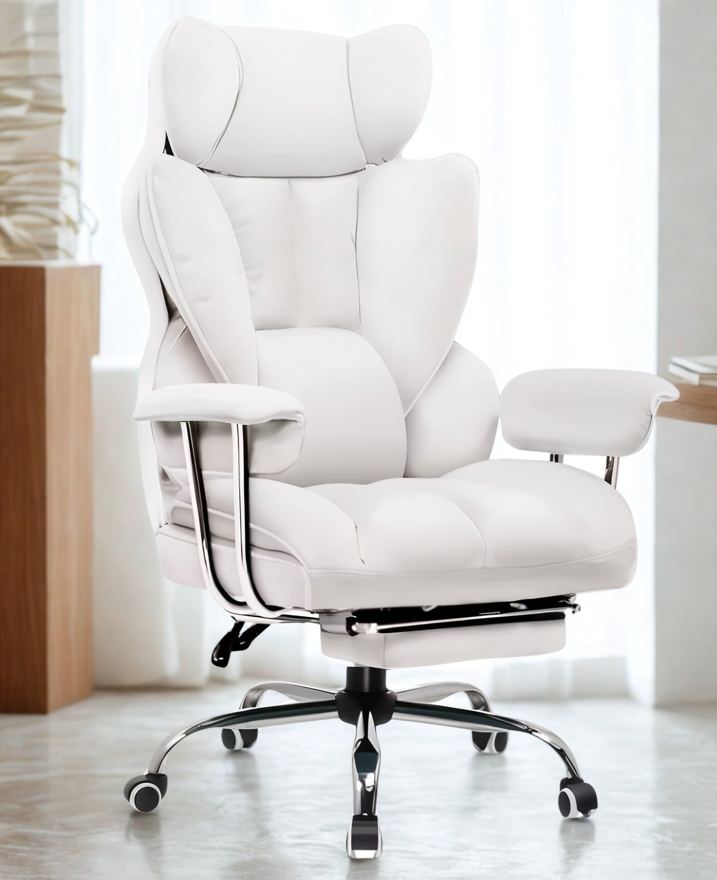 Fauteuil de Bureau Haut de Gamme avec Repose-Pieds - Ergoluxe Plus