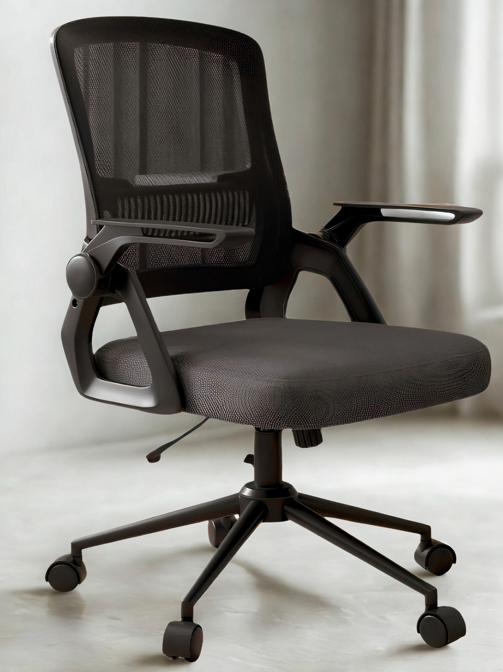Chaise ergonomique sans appui-tête – Ergolite Pure – Réglable, dossier maille – Noir
