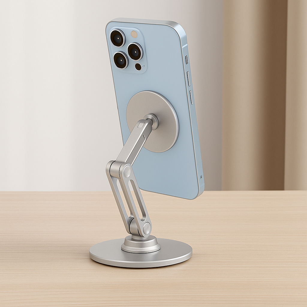 Support Magnétique Rotatif 360° – Design Métal Compact et Polyvalent