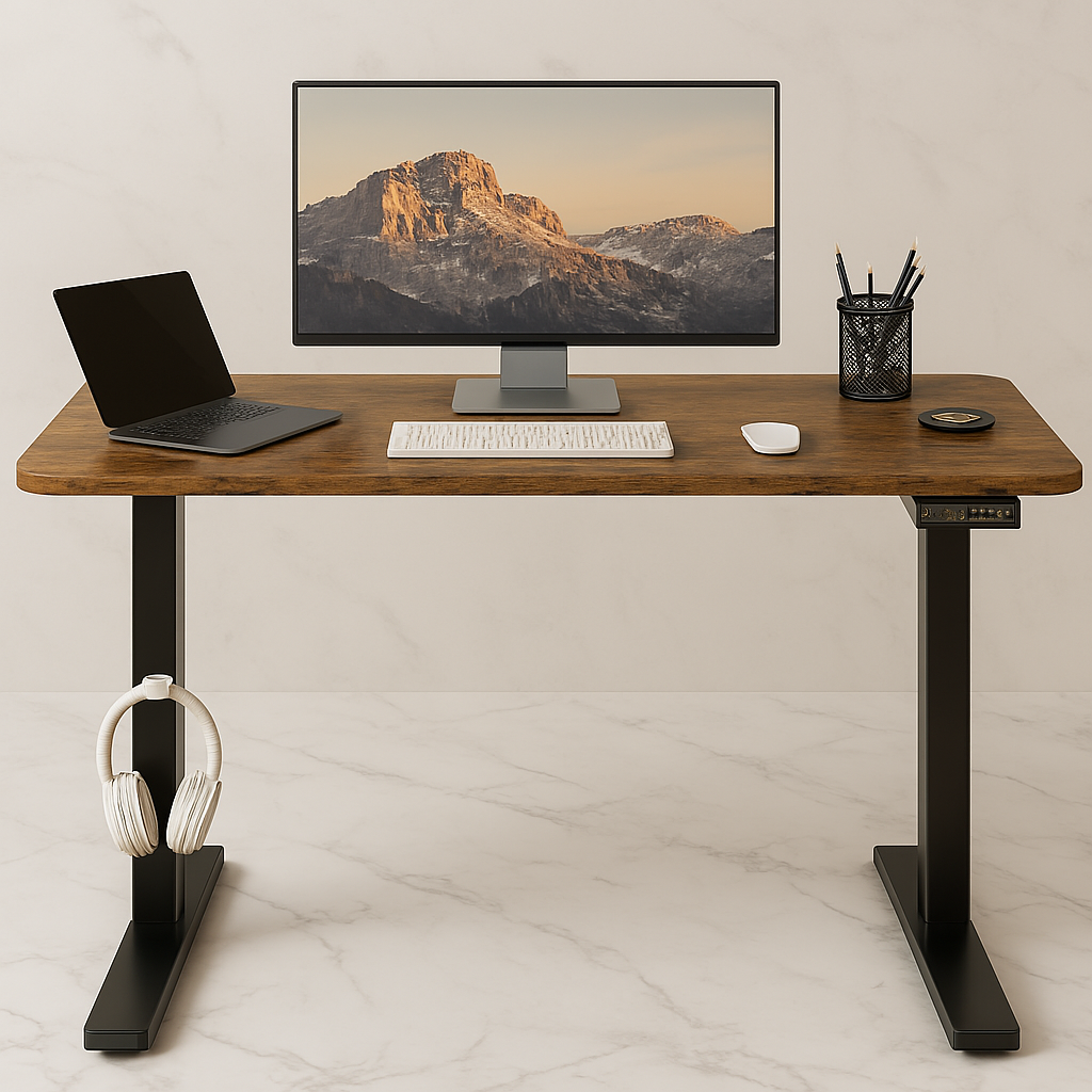 Bureau assis debout électrique - 140 cm x 60 cm – Productivité ErgoFlow Rise