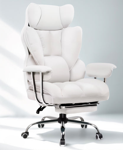 Fauteuil de Bureau Haut de Gamme avec Repose-Pieds - Ergoluxe Plus